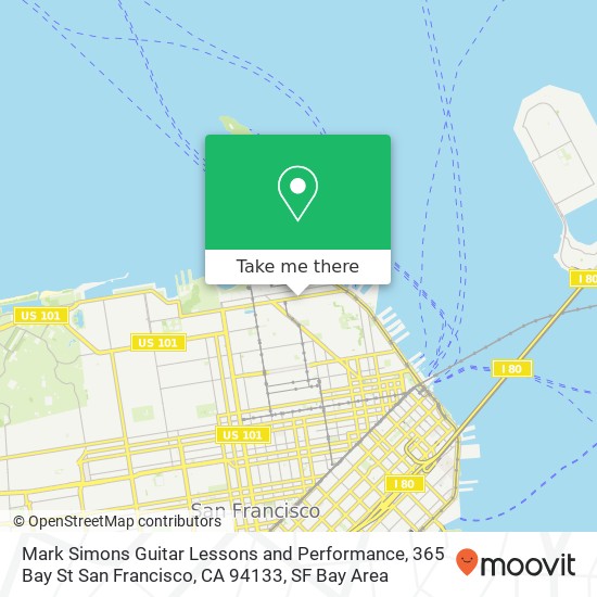 Mapa de Mark Simons Guitar Lessons and Performance, 365 Bay St San Francisco, CA 94133