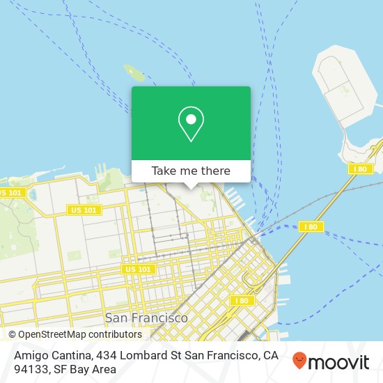 Mapa de Amigo Cantina, 434 Lombard St San Francisco, CA 94133