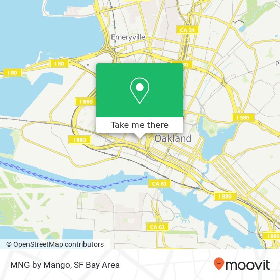 Mapa de MNG by Mango, 845 Market St Oakland, CA 94607