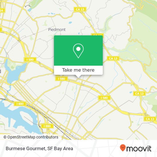 Mapa de Burmese Gourmet, MacArthur Blvd Oakland, CA 94602