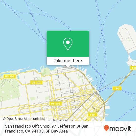 Mapa de San Francisco Gift Shop, 97 Jefferson St San Francisco, CA 94133