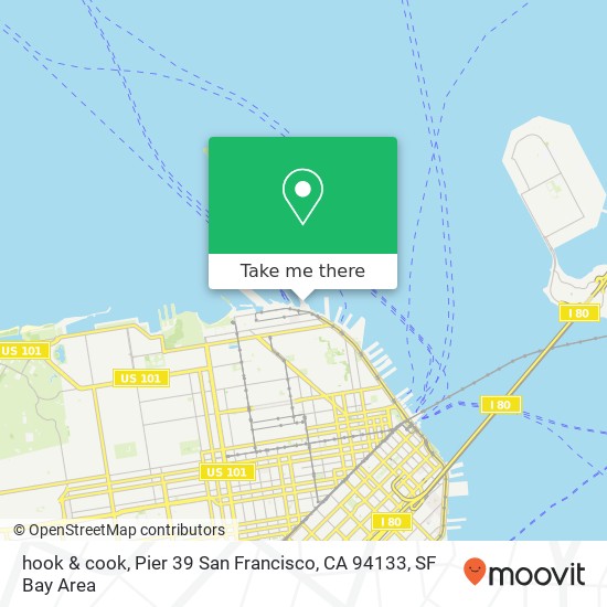 Mapa de hook & cook, Pier 39 San Francisco, CA 94133