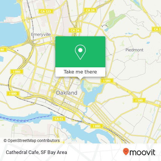 Mapa de Cathedral Cafe, 2121 Harrison St Oakland, CA 94612