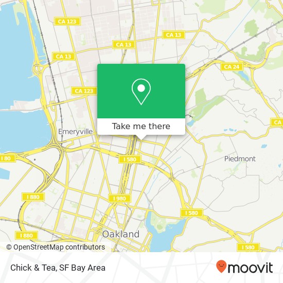 Mapa de Chick & Tea, 3932 Telegraph Ave Oakland, CA 94609