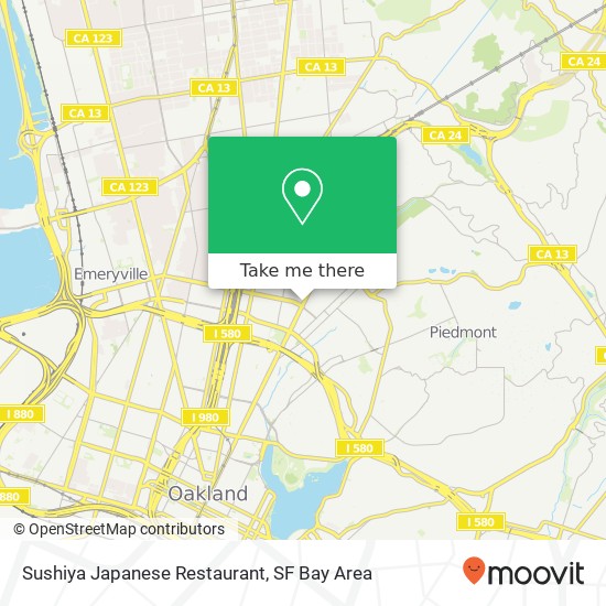 Mapa de Sushiya Japanese Restaurant, 4015 Broadway Oakland, CA 94611