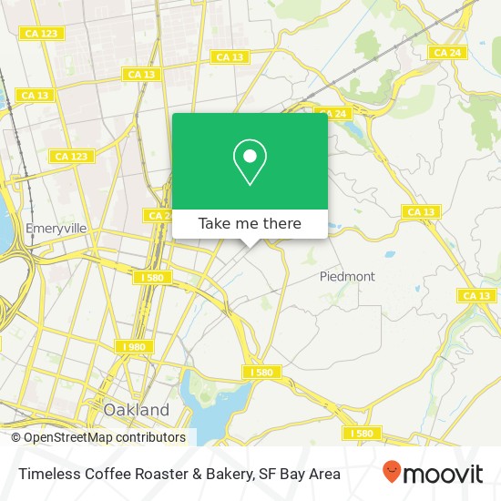 Mapa de Timeless Coffee Roaster & Bakery, 4252 Piedmont Ave Oakland, CA 94611