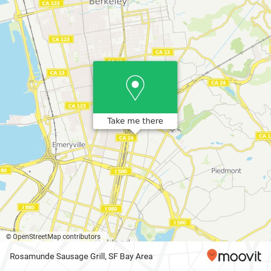 Mapa de Rosamunde Sausage Grill, 4659 Telegraph Ave Oakland, CA 94609