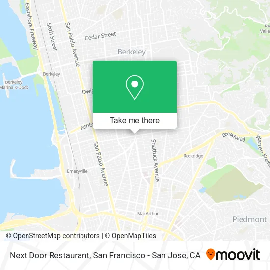 Mapa de Next Door Restaurant
