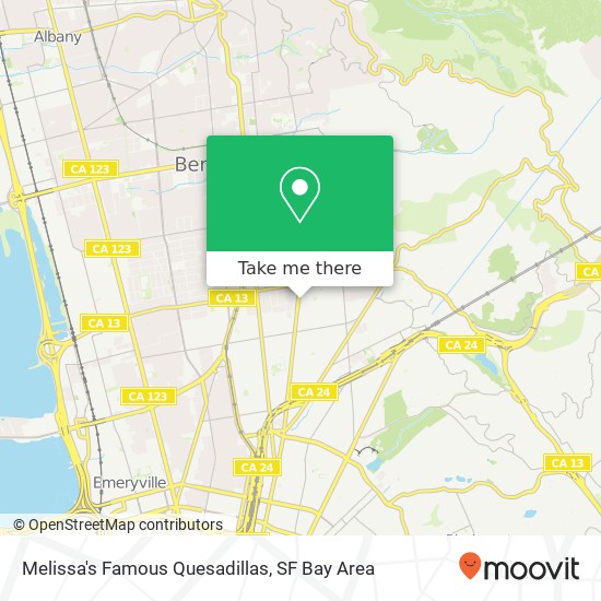 Mapa de Melissa's Famous Quesadillas, 2400 Dowling Pl Berkeley, CA 94705