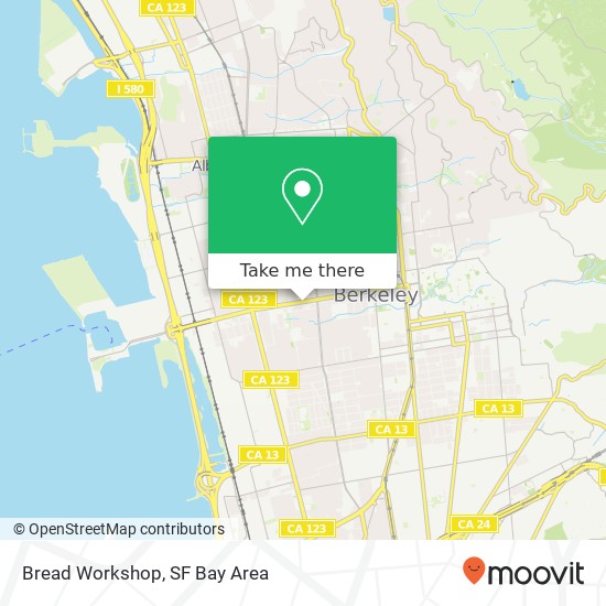Mapa de Bread Workshop, 1398 University Ave Berkeley, CA 94702