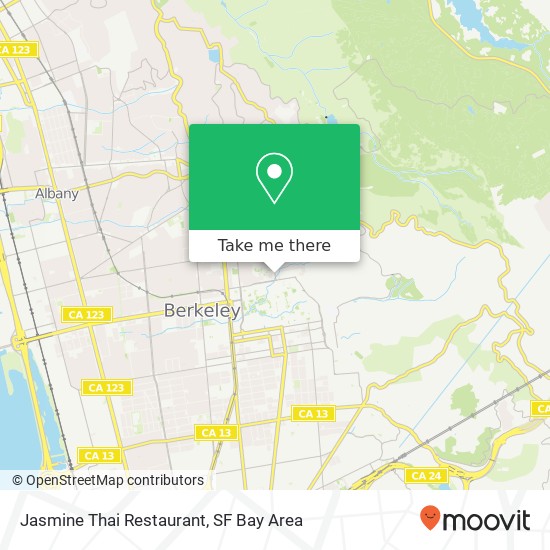 Mapa de Jasmine Thai Restaurant, 1805 Euclid Ave Berkeley, CA 94709