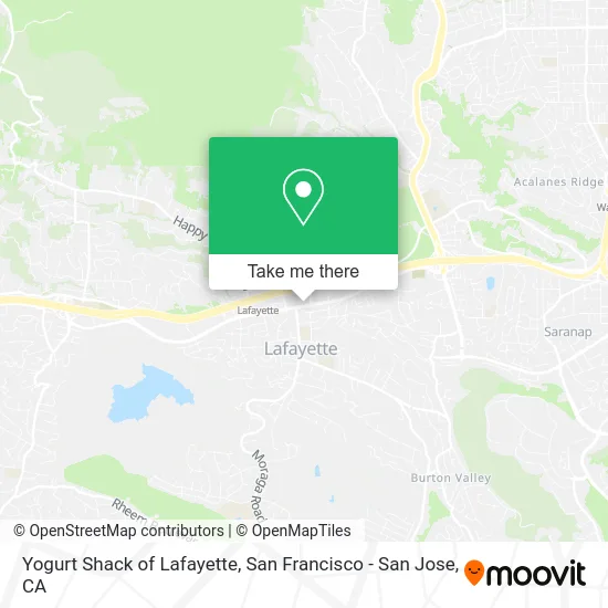 Yogurt Shack of Lafayette map