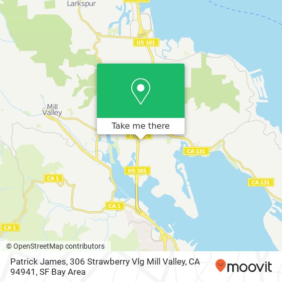 Mapa de Patrick James, 306 Strawberry Vlg Mill Valley, CA 94941