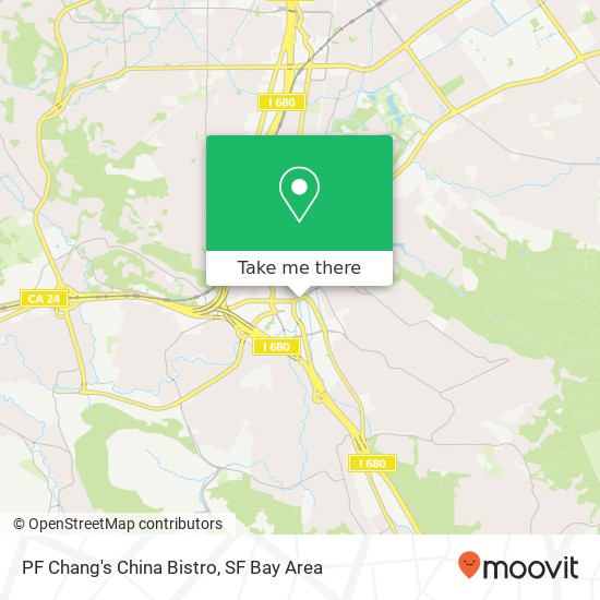 Mapa de PF Chang's China Bistro, 1205 Broadway Plz Walnut Creek, CA 94596