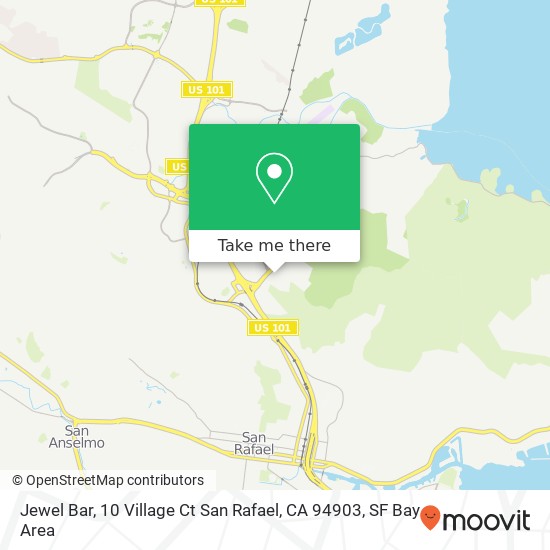 Mapa de Jewel Bar, 10 Village Ct San Rafael, CA 94903