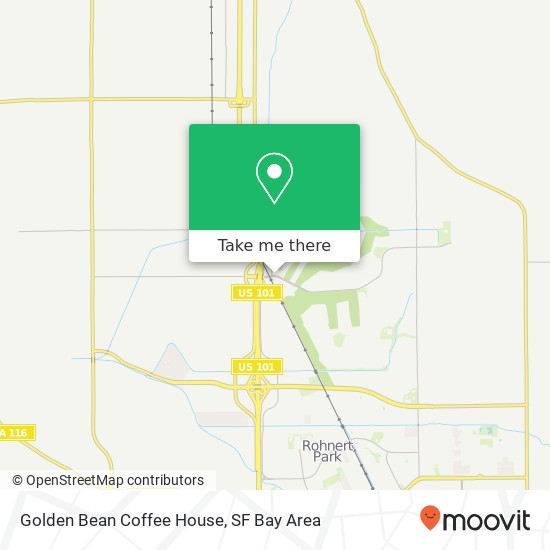 Mapa de Golden Bean Coffee House, 101 Golf Course Dr Rohnert Park, CA 94928