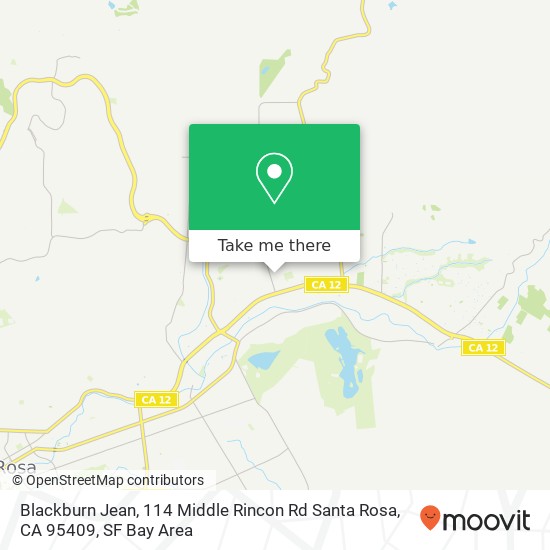 Mapa de Blackburn Jean, 114 Middle Rincon Rd Santa Rosa, CA 95409