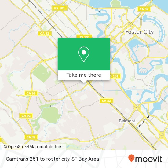Samtrans 251 to foster city map