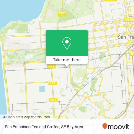 San Francisco Tea and Coffee map