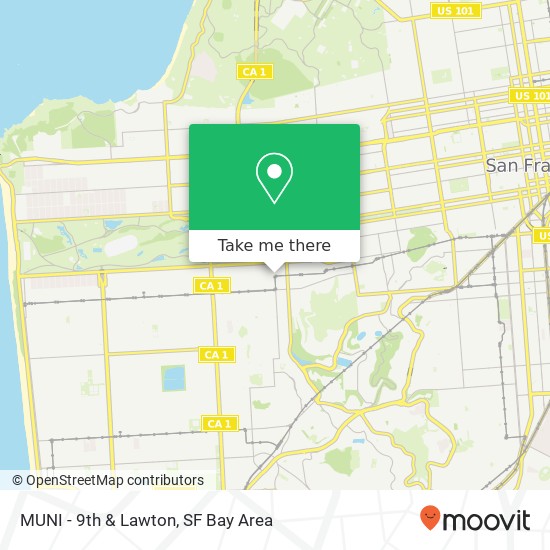 MUNI - 9th & Lawton map