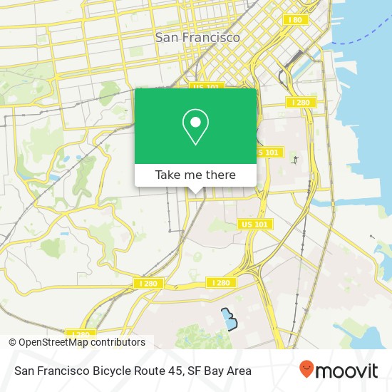 San Francisco Bicycle Route 45 map