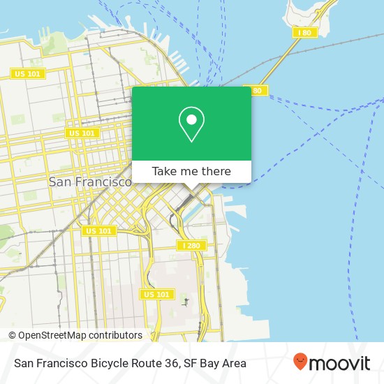 San Francisco Bicycle Route 36 map