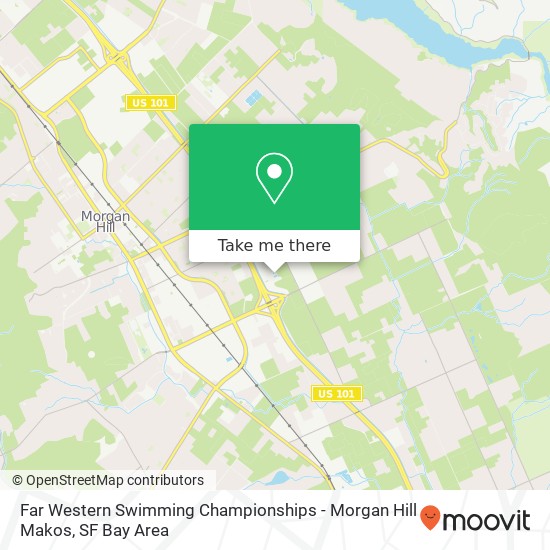 Mapa de Far Western Swimming Championships - Morgan Hill Makos