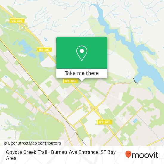 Mapa de Coyote Creek Trail - Burnett Ave Entrance