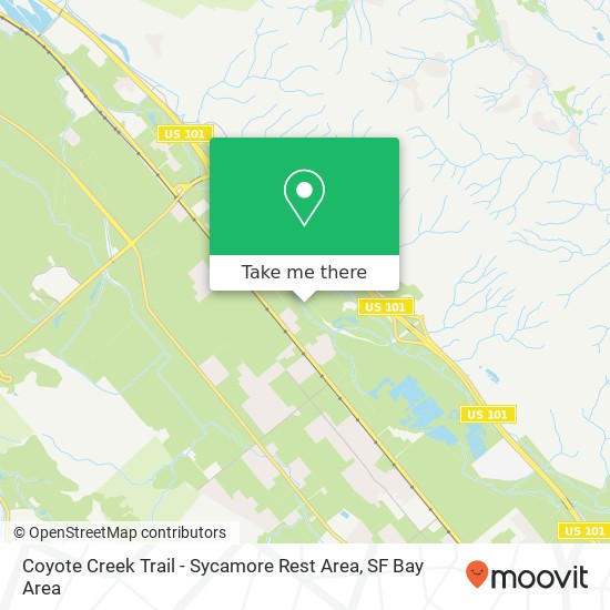 Mapa de Coyote Creek Trail - Sycamore Rest Area