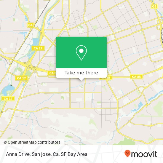 Mapa de Anna Drive, San jose, Ca