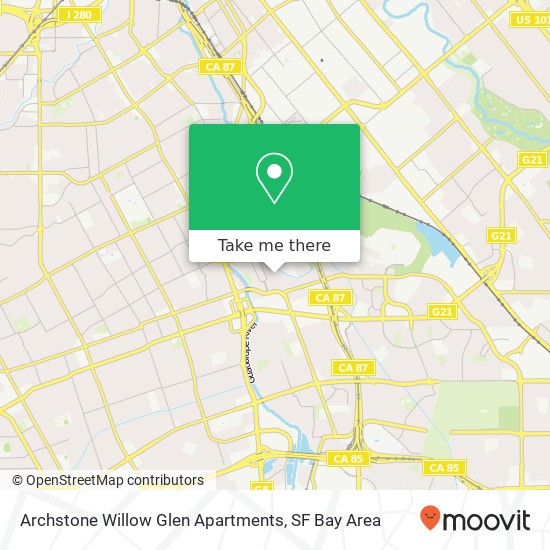 Archstone Willow Glen Apartments map