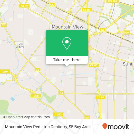 Mountain View Pediatric Dentistry map