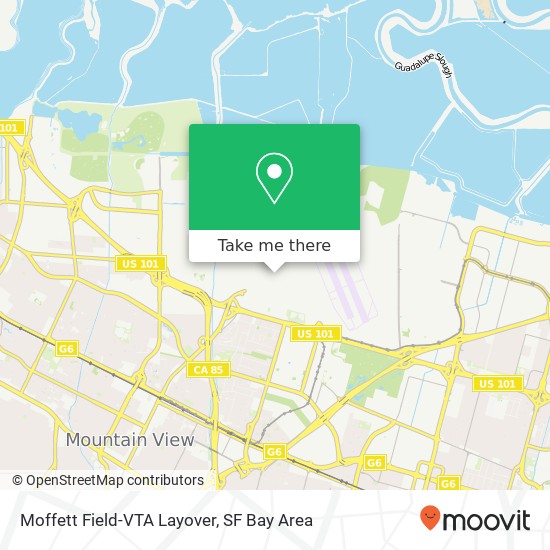 Mapa de Moffett Field-VTA Layover