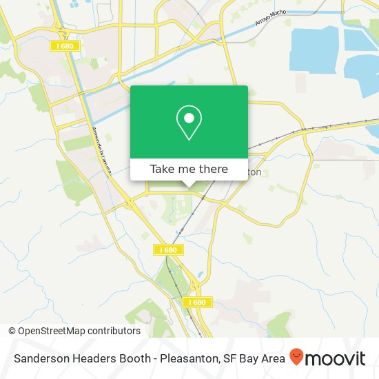 Mapa de Sanderson Headers Booth - Pleasanton
