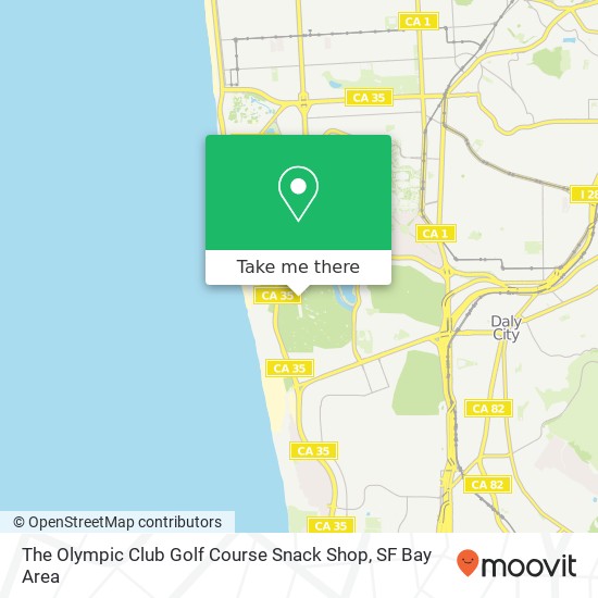The Olympic Club Golf Course Snack Shop map