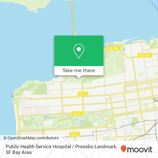 Mapa de Public Health Service Hospital / Presidio Landmark