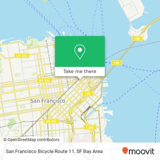 San Francisco Bicycle Route 11 map