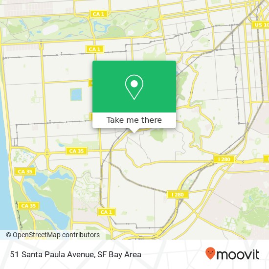 Mapa de 51 Santa Paula Avenue