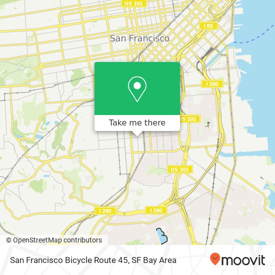 San Francisco Bicycle Route 45 map