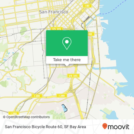 San Francisco Bicycle Route 60 map