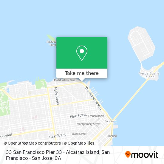 Mapa de 33 San Francisco Pier 33 - Alcatraz Island