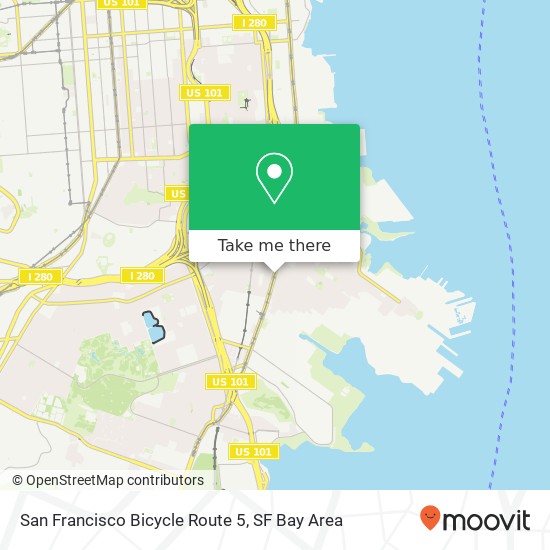 San Francisco Bicycle Route 5 map