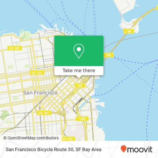 San Francisco Bicycle Route 30 map