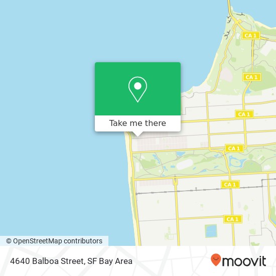 4640 Balboa Street map