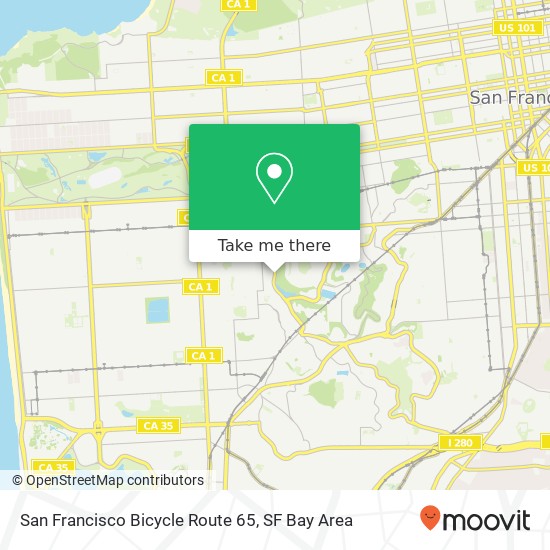 San Francisco Bicycle Route 65 map