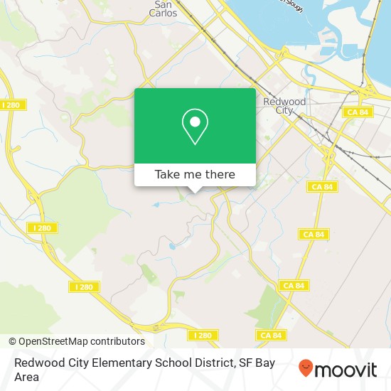 Mapa de Redwood City Elementary School District