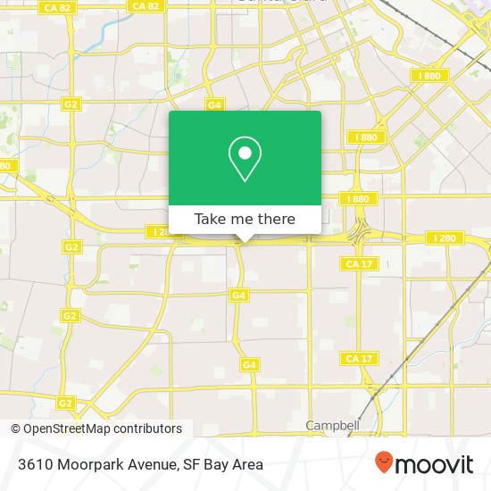 Mapa de 3610 Moorpark Avenue