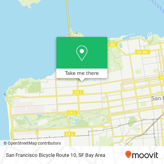 Mapa de San Francisco Bicycle Route 10