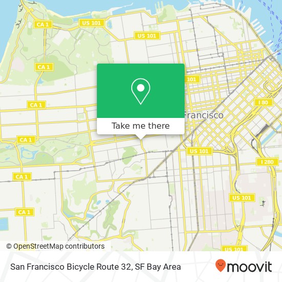 San Francisco Bicycle Route 32 map