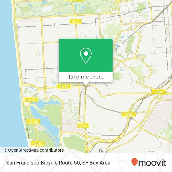San Francisco Bicycle Route 50 map